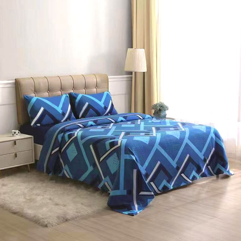 Sábanas de Polar Composé King / Diagonales Azul Celeste - Doral