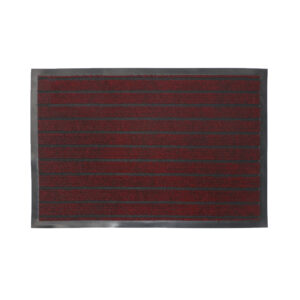 Limpiapiés Alfombra 58x38 cm / Franjas Rojo y Negro - Zahr