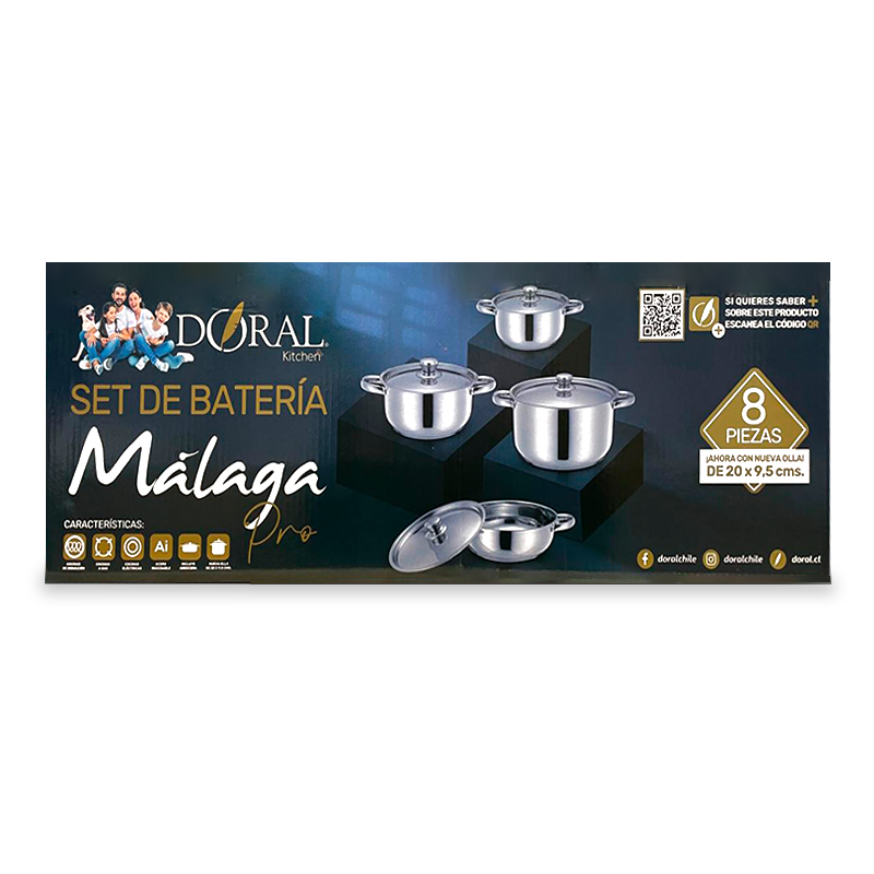 Batería de Cocina Línea Málaga Pro 8 Piezas - Doral