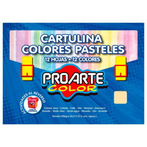 Cartulina Pintada Colores Pasteles 12 Colores - Proarte