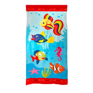 Toalla de Playa Velour 70x140 cm / Acuario - Chiteco by Lourdes