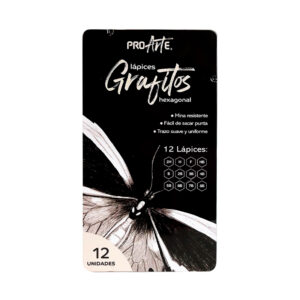 Lapices Grafitos de Dibujo 12 Unid. Caja Metálica -Proarte
