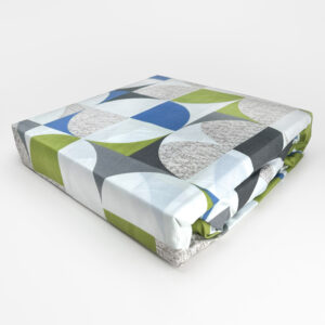 Sábanas Micro Piel Durazno 2.5 plazas / Abstracto Círculo Verde Azul Gris - Doral