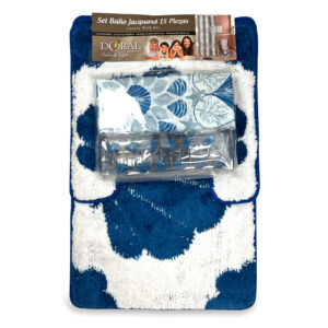 Set de Baño 15pcs Jacquard / Marino Azul Blanco - Doral