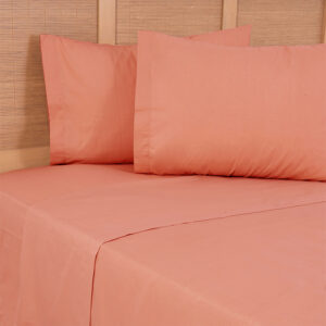 Juego de Sábanas Lisas 144 Hilos 2.5 Plazas / Naranjo - Mashini