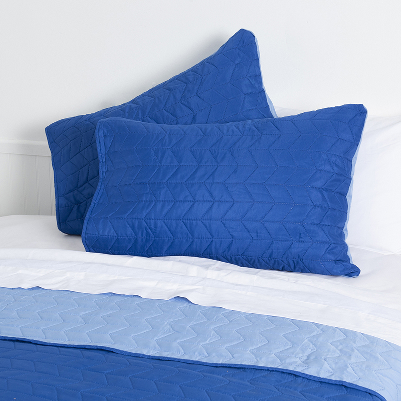 Quilt Bicolor 2 Plazas / Azul Celeste - Mashini - Imagen 3