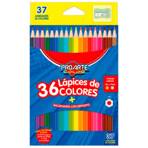 Set 36 Lápices de Color Con Sacapuntas - Proarte