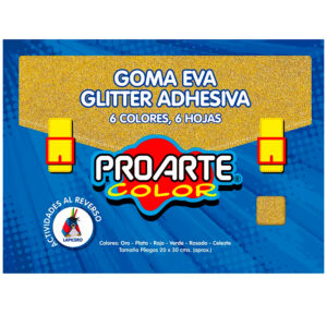 Estuche Goma Eva con Glitter Adhesiva 6 Colores - Proarte