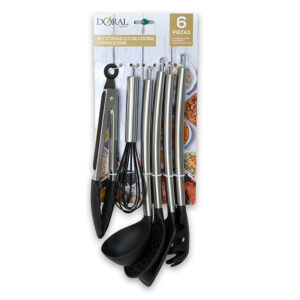 Set de Cocina Silicona 6 Piezas / Negro - Doral