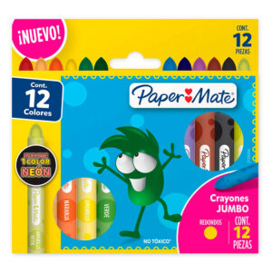 Crayones Redondos Jumbo 12 Unidades - Paper Mate
