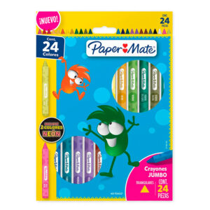 Crayones Triangulares Jumbo 24 Unidades - Paper Mate