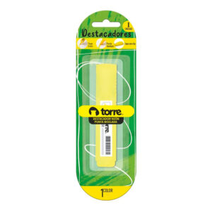 Destacador Punta Biselada Amarillo Blíster - Torre