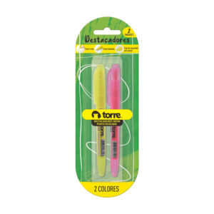 Destacador Punta Biselada T/Lap. Mix de Colores Blíster - Torre
