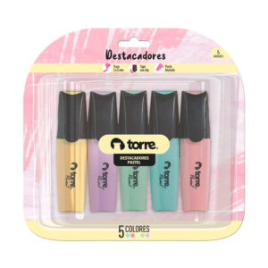Destacadores Pasteles 5 Colores Blíster - Torre