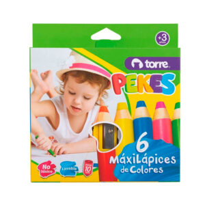 Lápices de Colores Pekes 6 unidades + Sacapuntas - Torre