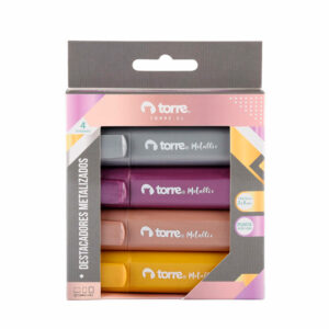 Blíster Destacadores 4 colores Metálicos - Torre