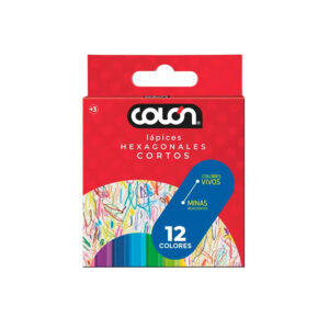 Lápices Cortos 12 Colores Hexagonales - Colón