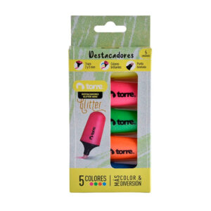 Destacadores Mini Glitter 5 Colores Blíster - Torre