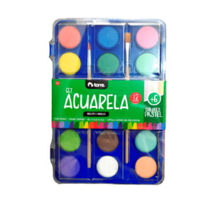 Set Acuarela 12 Colores + 6 Colores Pastel - Torre