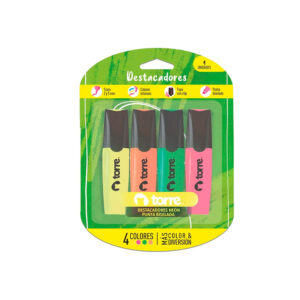 Destacador 4 Colores Neón  Blíster - Torre