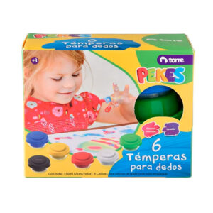 Témpera Para Dedos 6 Colores Pekes - Torre