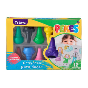 Crayones para Dedos 12 Colores Pekes - Torre