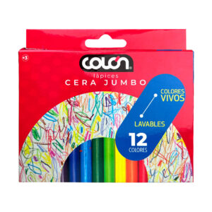 Lápices Cera Jumbo 12 Colores - Colón