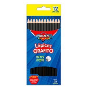 Lápices  Grafitos Hexagonal N° 2 HB con Goma 12 und - Proarte