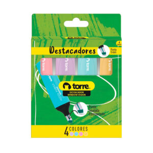 Blíster Destacadores Punta Biselada Window Vision 4 Unidades - Torre