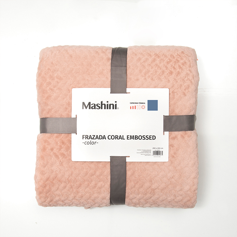 Frazada Coral Embossed 1.5 Plazas / Rosado - Mashini - Imagen 3