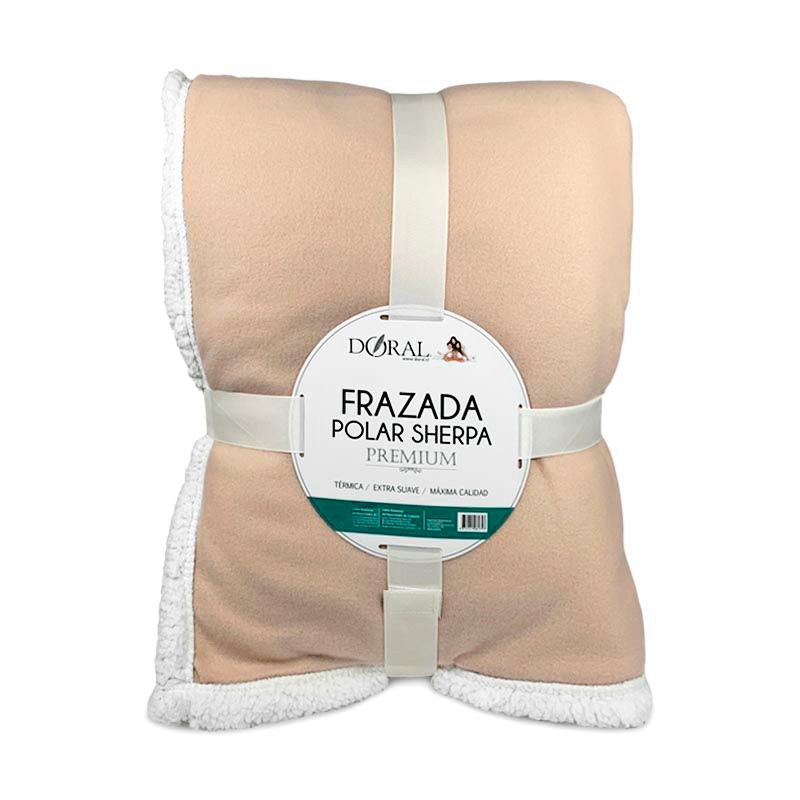 Frazada Polar Sherpa Premium 2.5 Plazas / Beige - Doral - Imagen 4