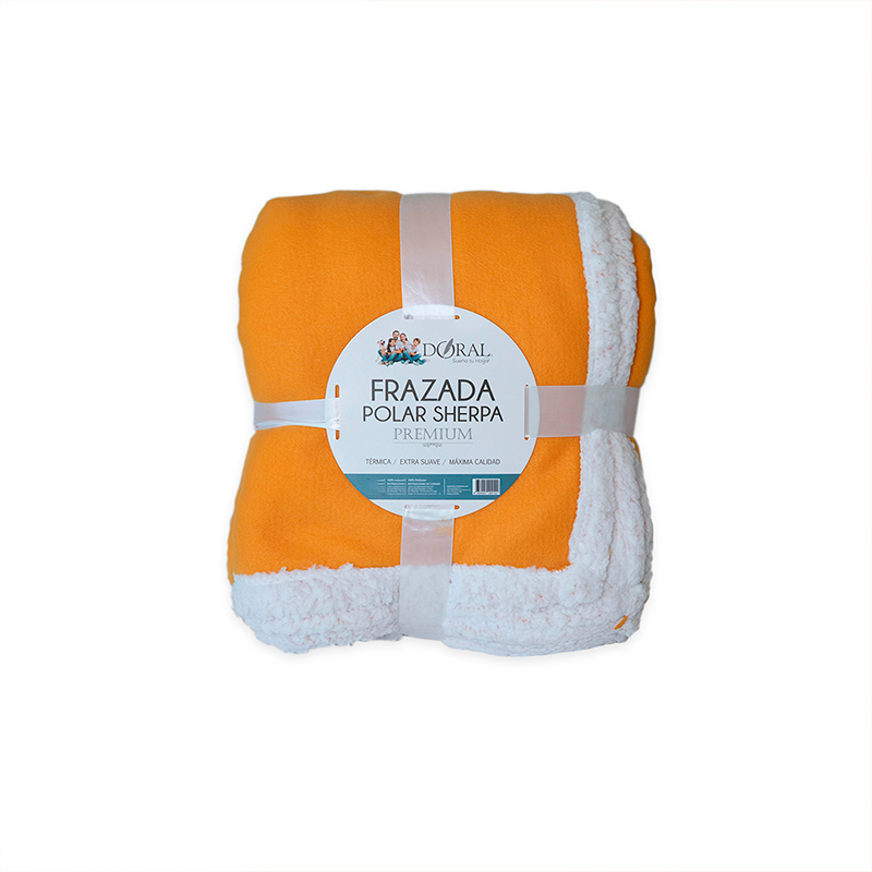 Frazada Polar Sherpa Premium 2.5 Plazas / Mostaza - Doral - Imagen 4