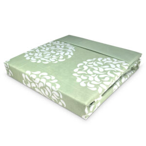 Sábanas Aterciopelada Composé 1.5 Plazas / Círculos Blanco y Verde - Doral