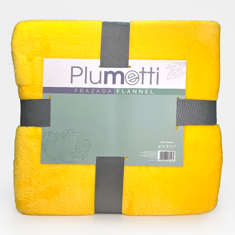 Frazada Flannel 1.5 Plazas / Amarillo - Plumetti