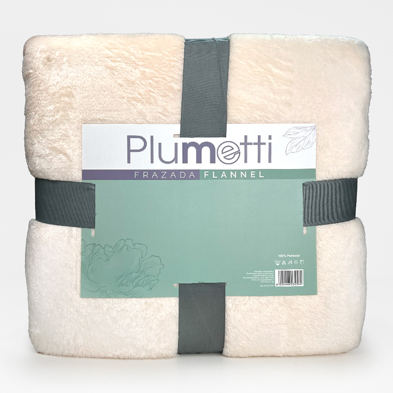 Frazada Flannel 1.5 Plazas / Crudo - Plumetti