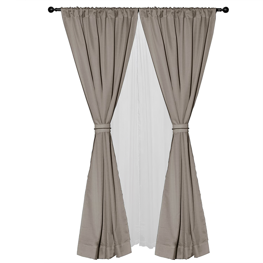 Set Cortina Amalia Pasa Tubo 8 Piezas / Taupe - Masel