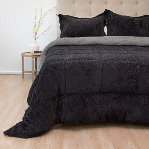 Cubrecama Outboss Deluxe 2 Plazas / Sherpa Negro - Doral