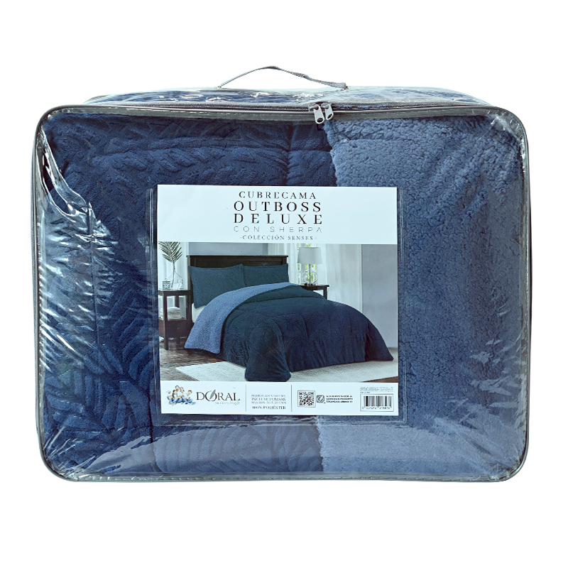 Cubrecama Outboss Deluxe 2.5 Plazas / Sherpa Azul - Doral - Imagen 3