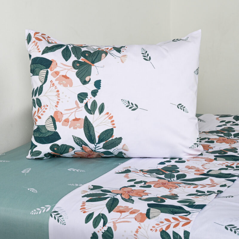 Juego de Sábanas Estampadas 144 Hilos 1 Plaza / Ninfa Turquesa - American Family by Cannon