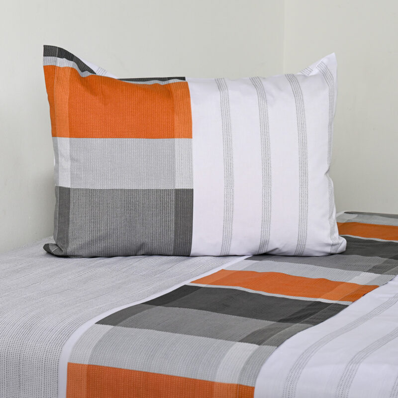 Juego de Sábanas Estampadas 144 Hilos 1.5 Plazas / Franjas Terra - American Family by Cannon