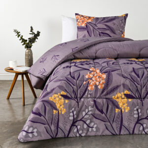 Plumón Estampado 1.5 Plazas / Lavanda - American Family By Cannon