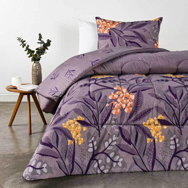 Plumón Estampado 1.5 Plazas / Lavanda - American Family By Cannon