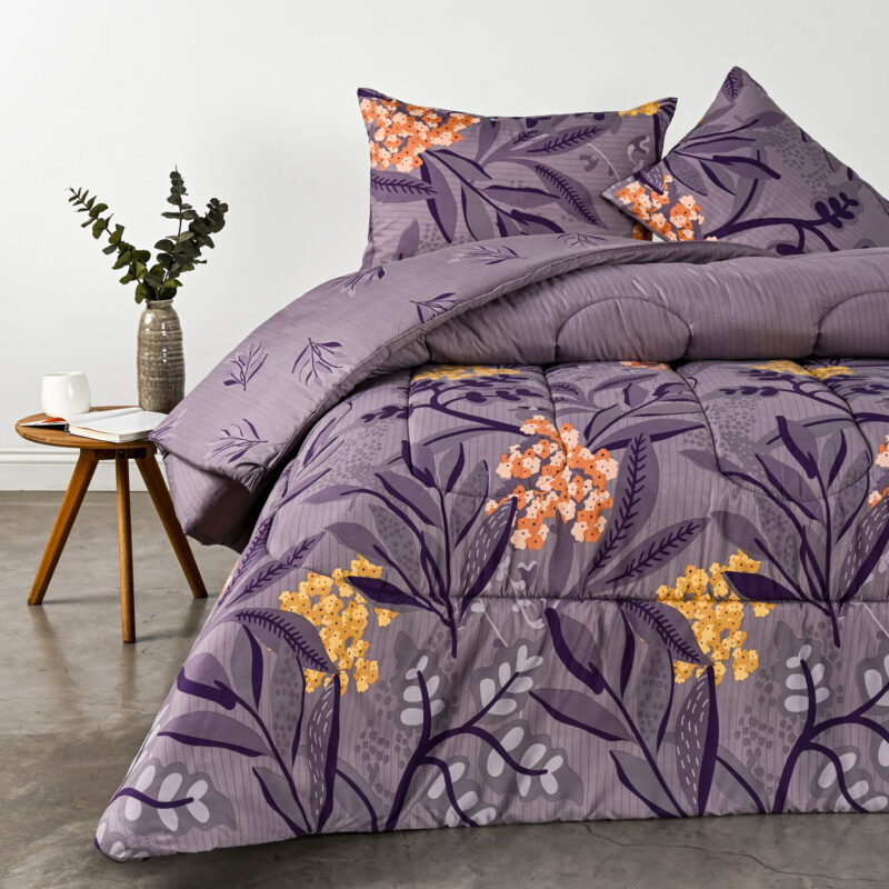 Plumón Estampado 2 Plazas / Lavanda - American Family By Cannon