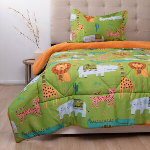 Plumón Estampado Deluxe Sherpa Kids 1.5 Plazas / Animales - Doral