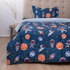 Plumón Estampado Deluxe Sherpa Kids 1.5 Plazas / Astronauta - Doral