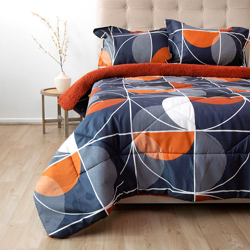 Plumón Estampado Deluxe Sherpa 2 Plazas / Geométrico - Doral