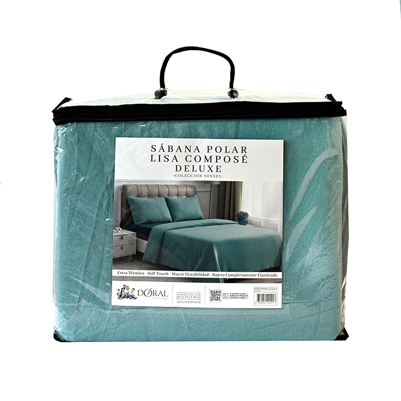 Sábanas Polar Composé 1.5 Plazas / Bicolor Turquesa - Doral - Imagen 3