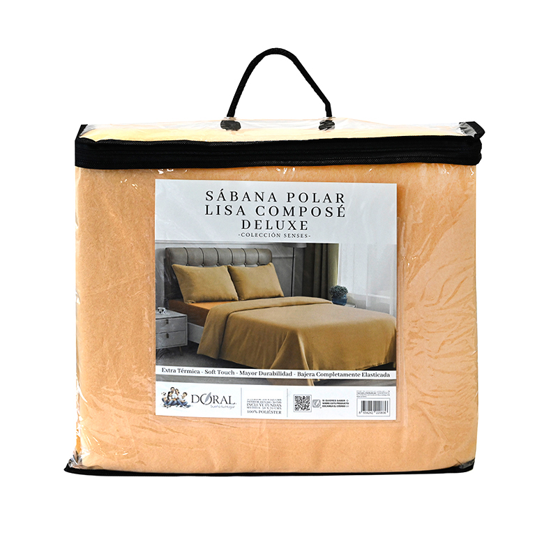 Sábanas Polar Lisa Composé 2 Plazas / Bicolor Amarillo - Doral - Imagen 3