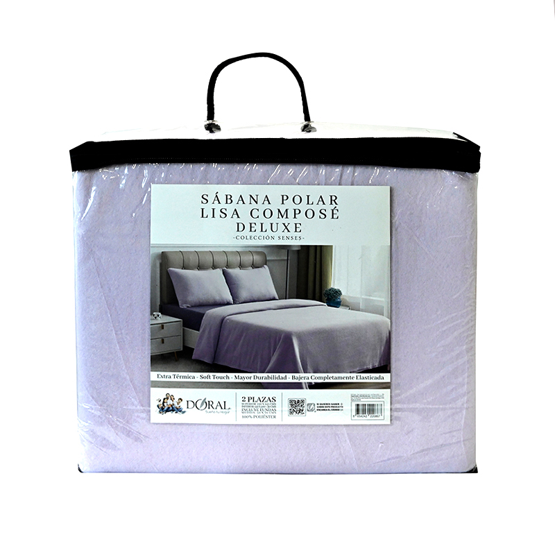 Sábanas Polar Lisa Composé 2 Plazas / Bicolor Morado - Doral - Imagen 3