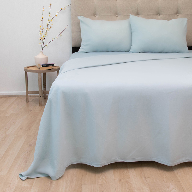 Sábanas de Polar Composé King / Bicolor Celeste - Doral